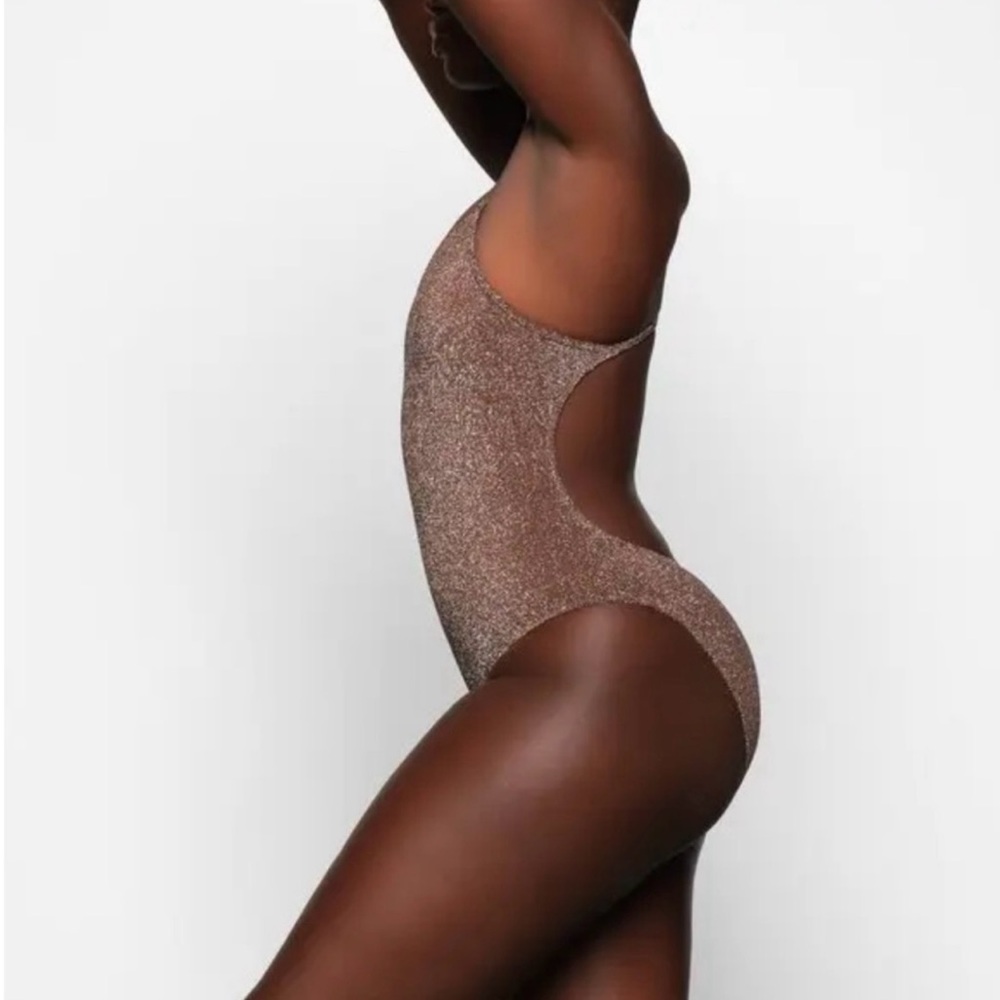 SKIMS Glitter Swimsuit NWT in Jasper - Picture 3 of 8